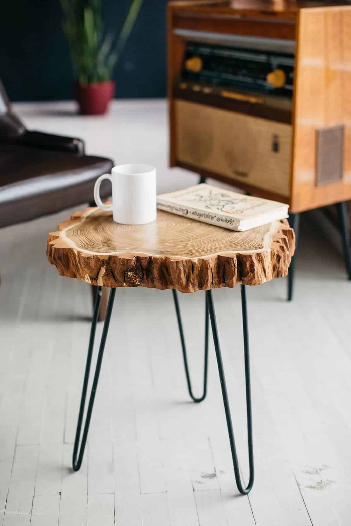 Live Edge And Polished Wood Table