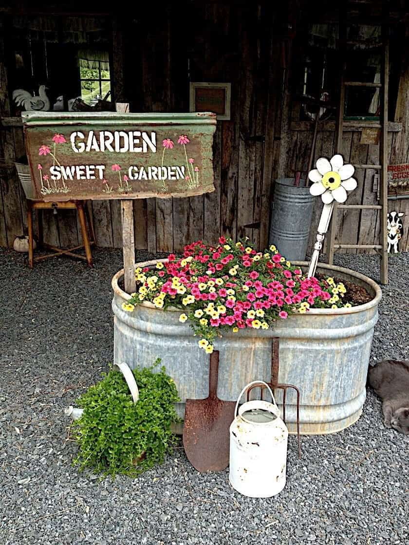 Galvanized Metal Water Trough Planter