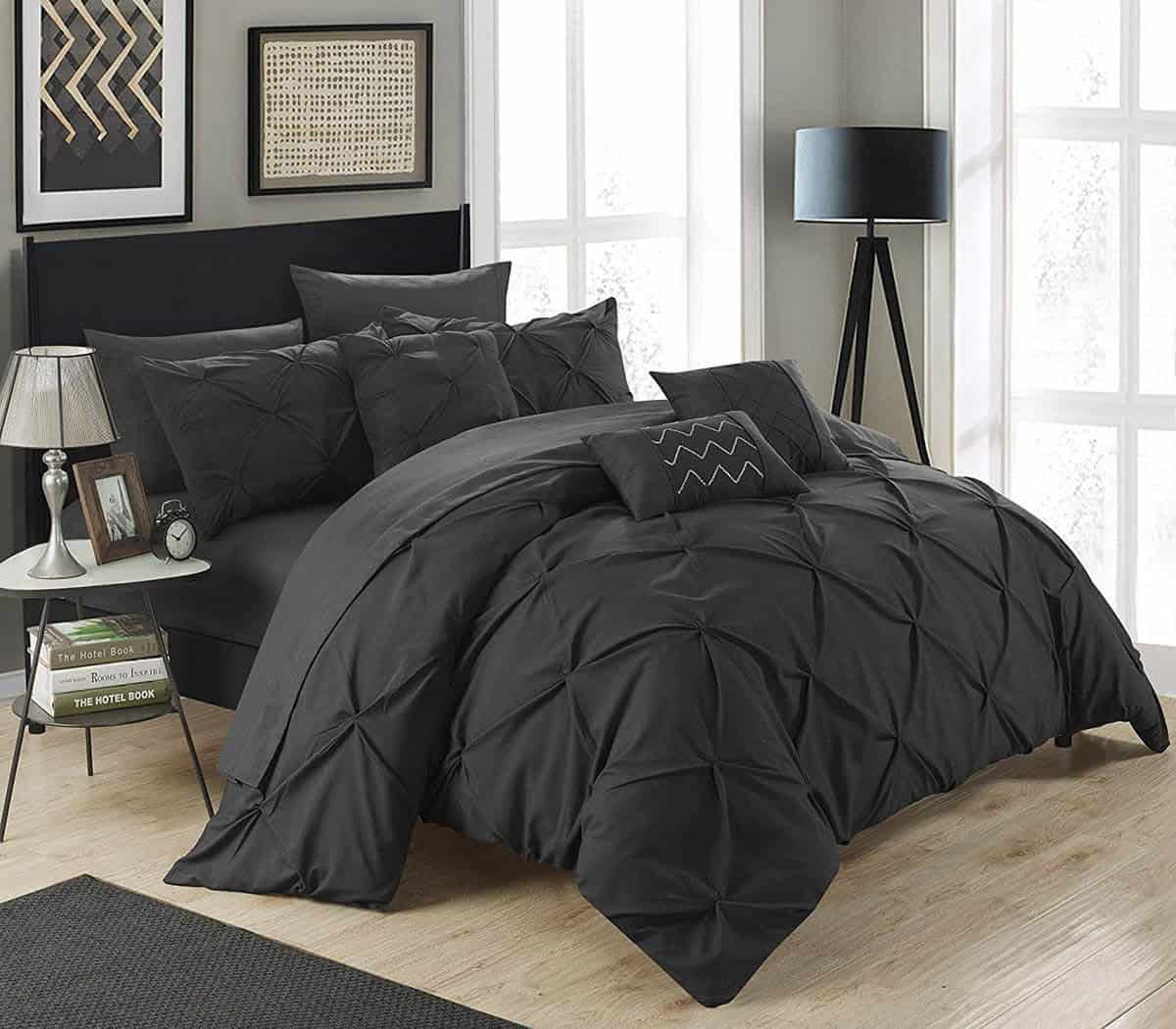 Grey and Black Color Scheme Bedroom Designs