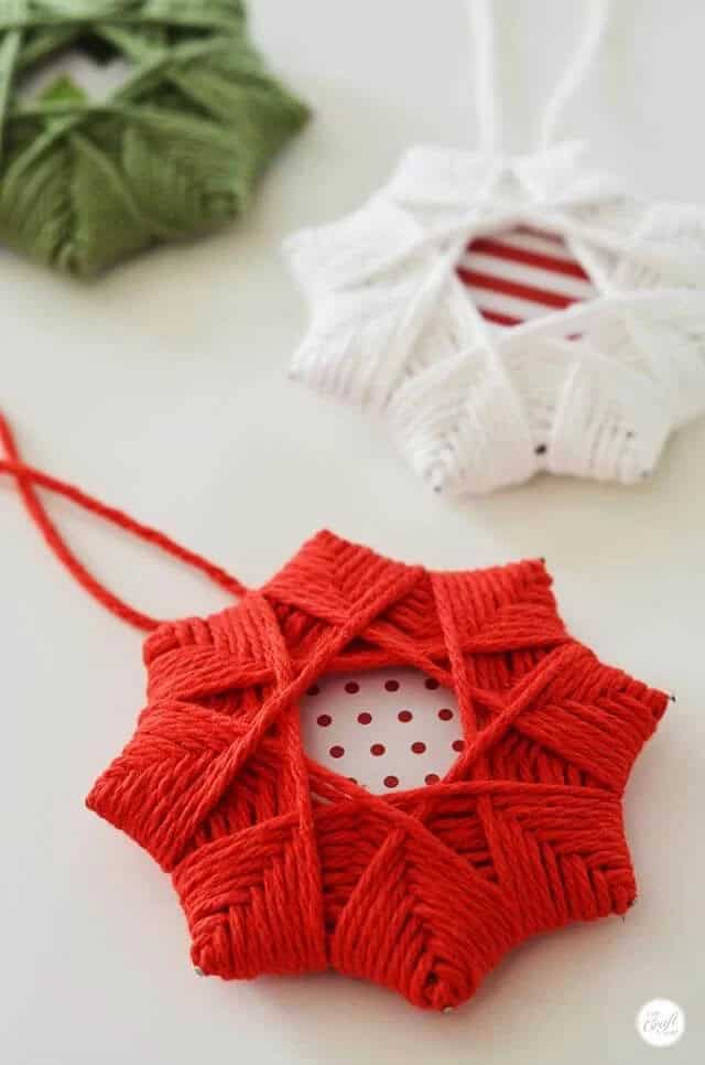 Christmas Tree Yarn Woven Star Decoration