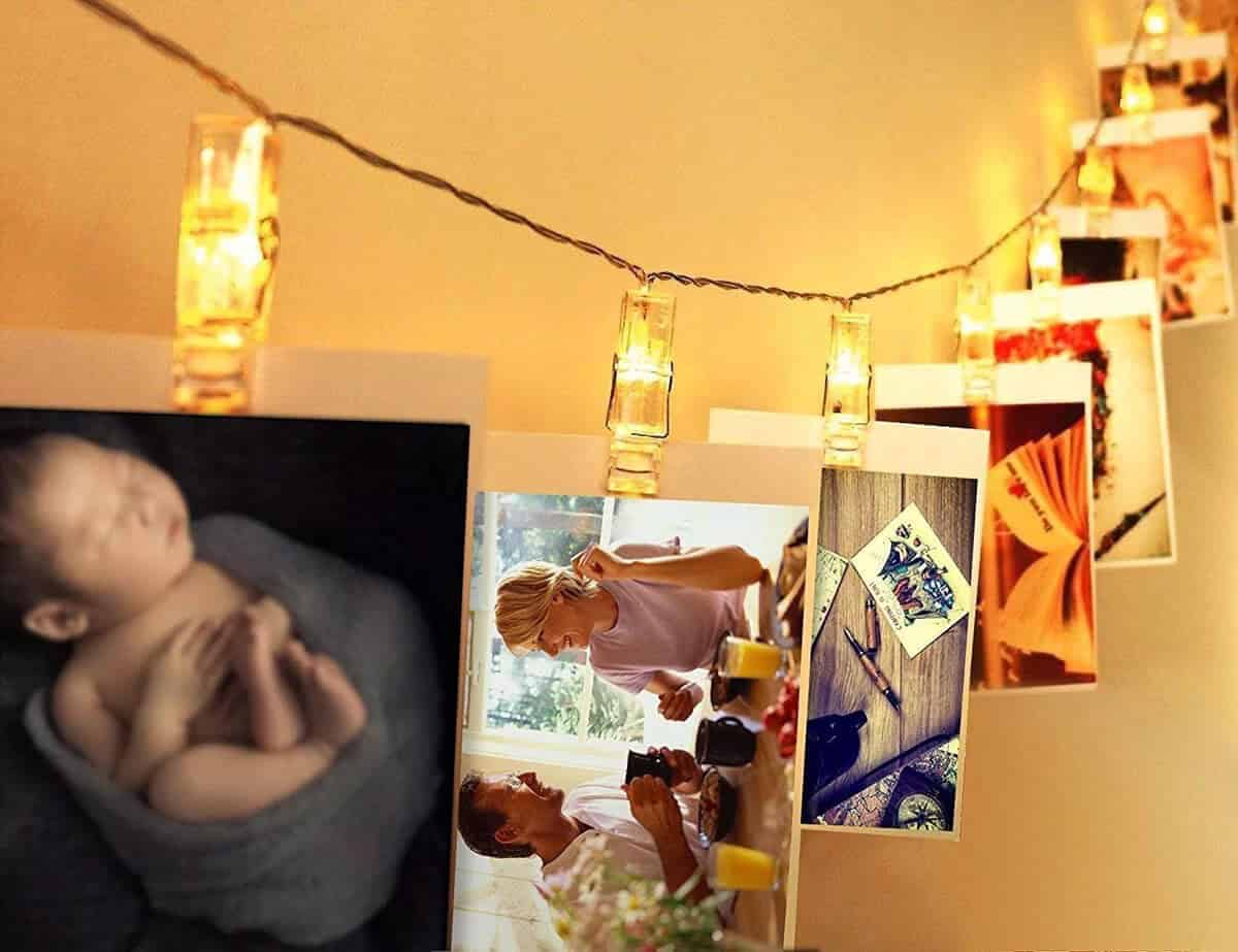 Lighted Hanging Photo Clips