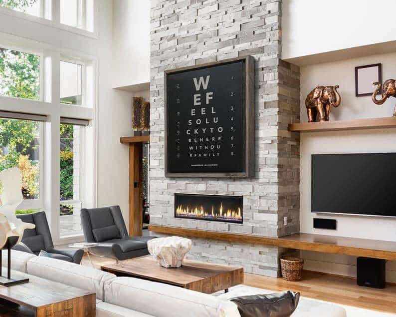 Clever Customizable Eye Chart Artwork for Your Mantel