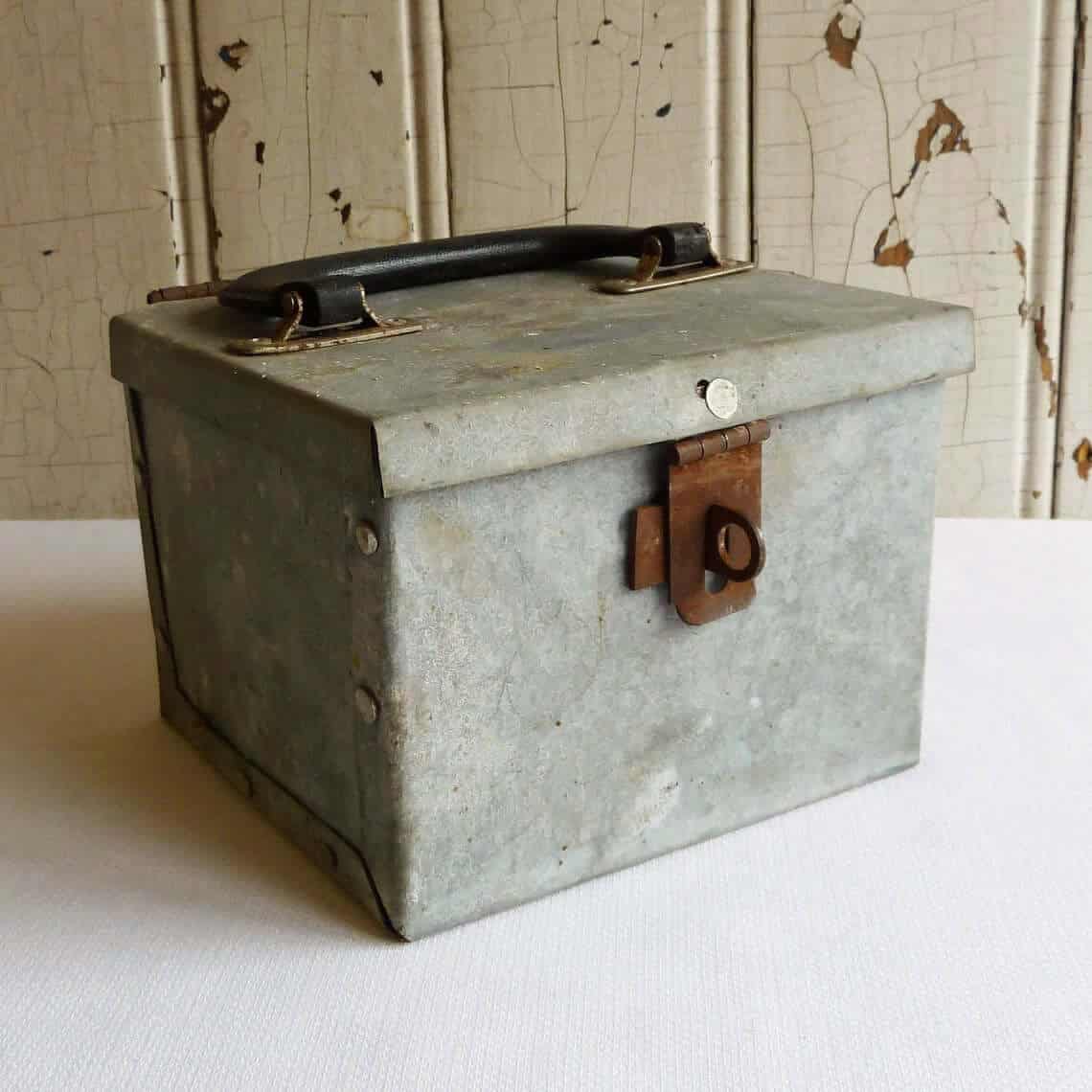 Crusty Industrial Metal Cube Box