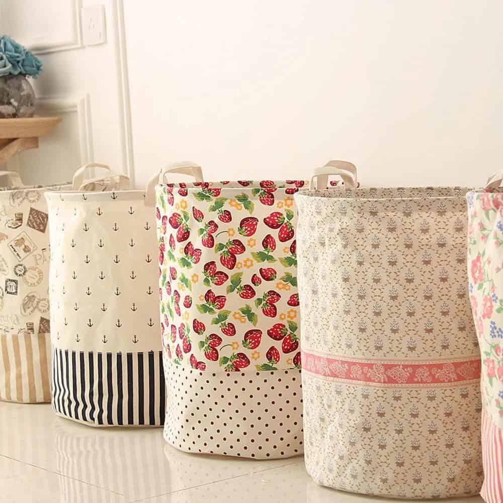 Easy DIY Vintage Storage Baskets Made from Vintage Linens