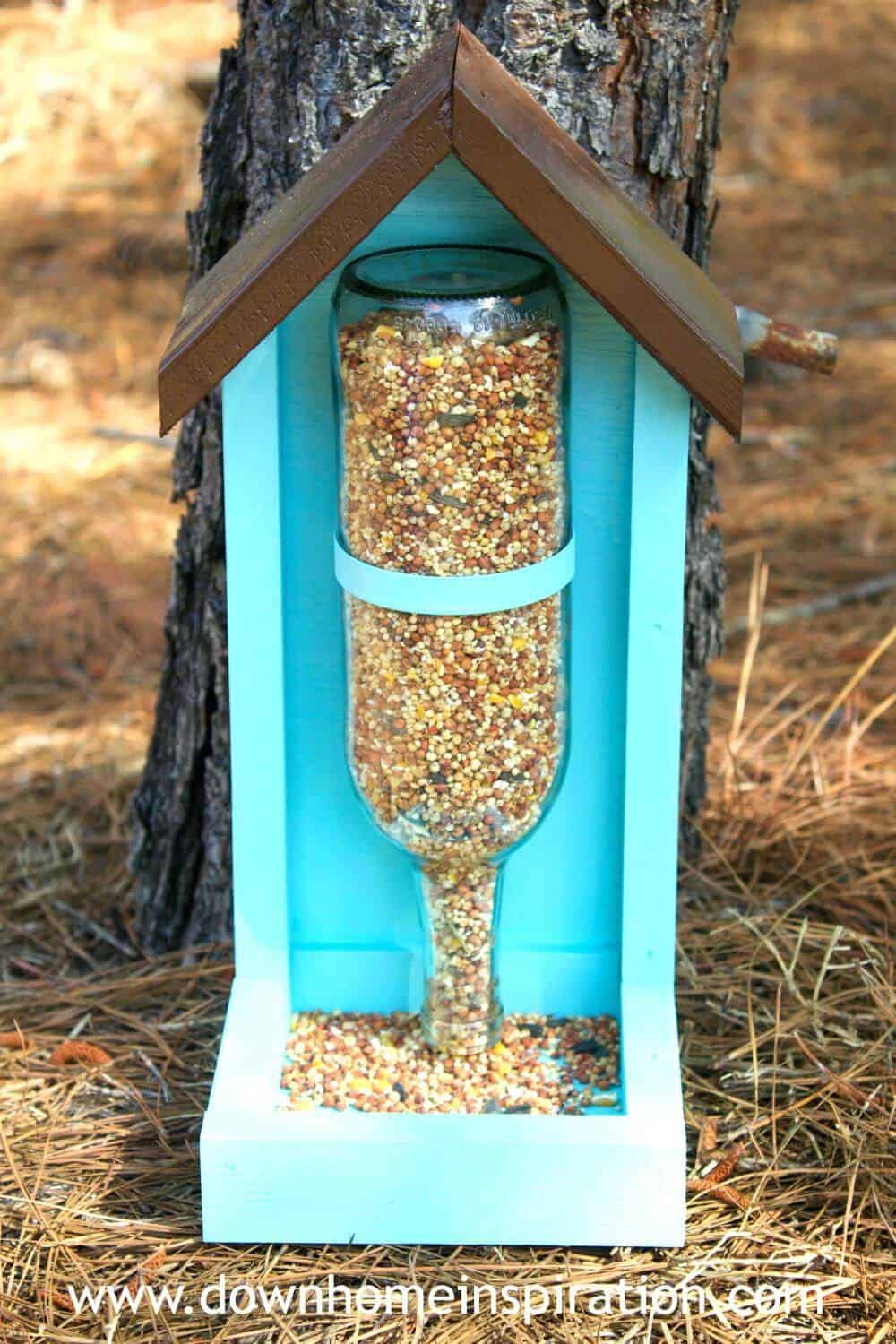 Cheap and Creative Bird Feeder from Wine Bottle