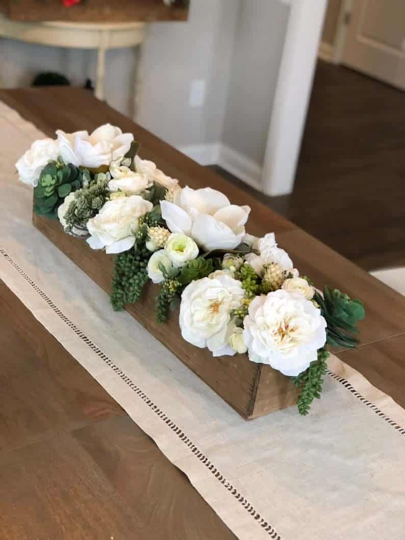 Succulent and Silk Flower Summer Centerpiece