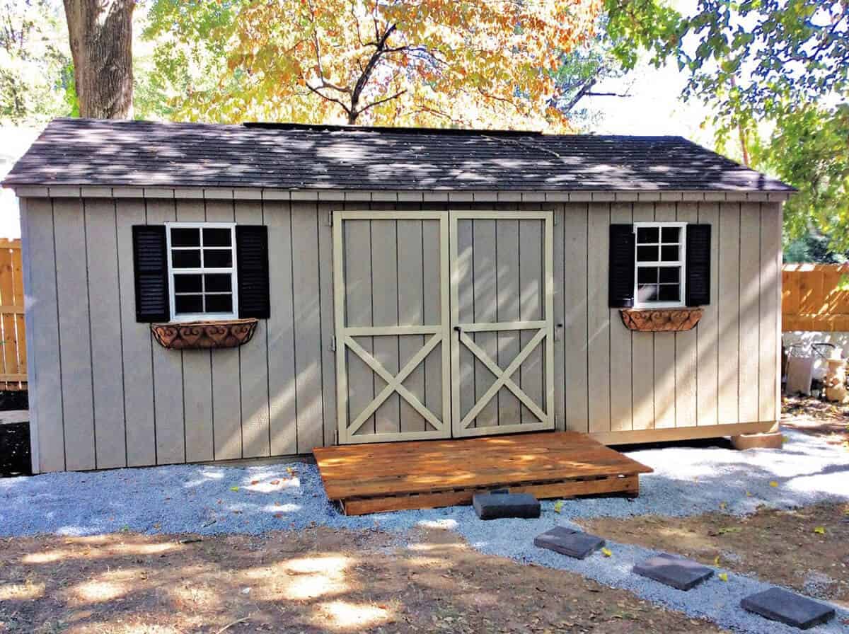 Space-Saving Affordable Backyard Shed Deck Design