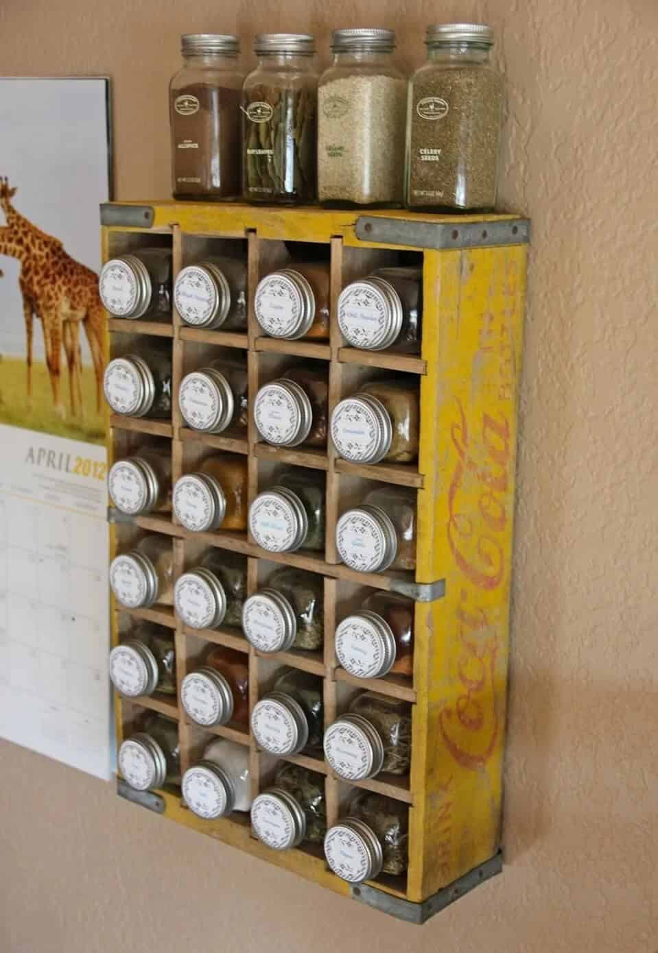 Clever Soda Crate Spice Rack