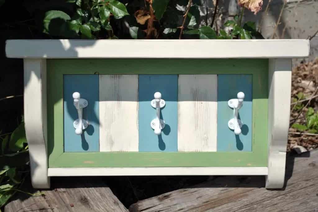 Coastal Farmhouse Shelf with Hooks