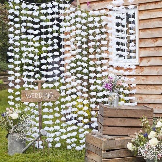 Romantic White Floral Backdrop