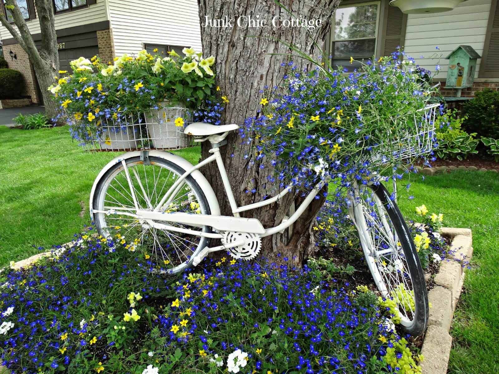 Bicycle Baskets Overflowing with Blossoms