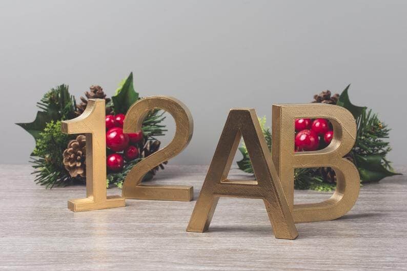 Modern Personalized 3D Printed Letters and Numbers