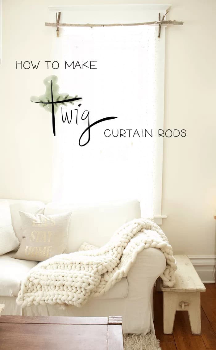 Simply Chic DIY Twig Curtain Rods