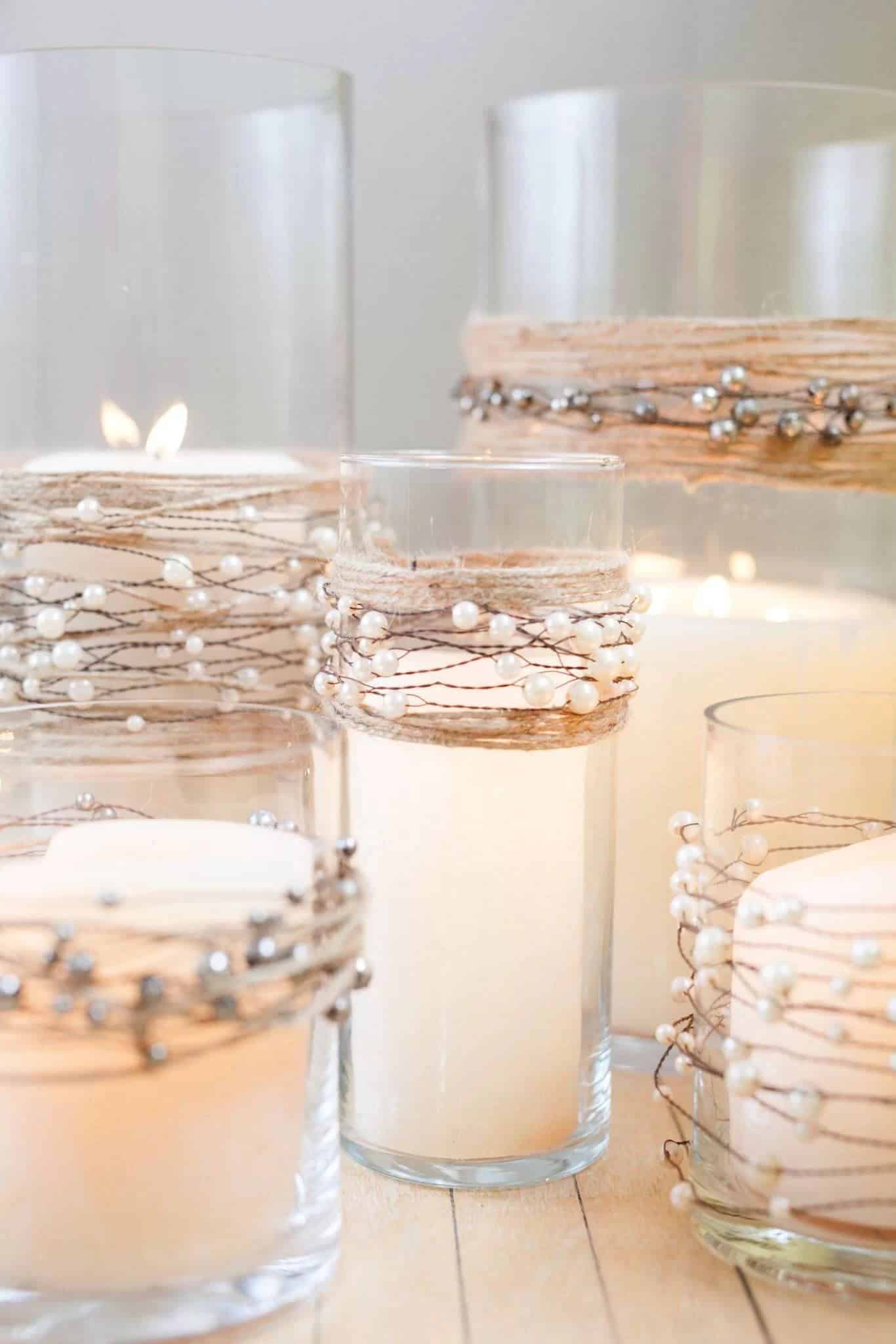 Delicate Beaded Candle Accents