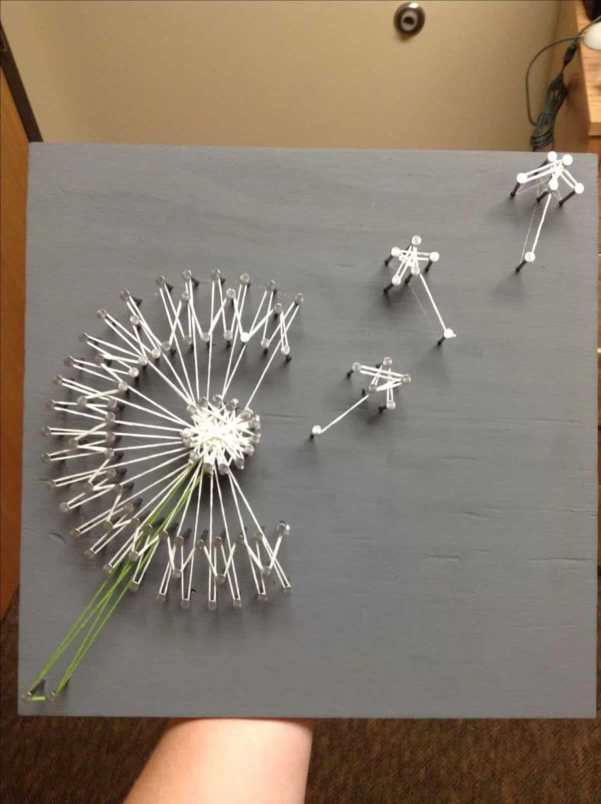 Floating Dandelion String Art Project