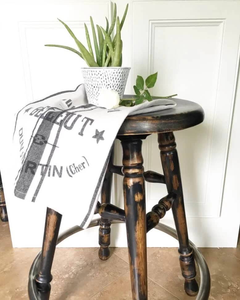 Shabby Chic Worn Stool Stand for the Living Room