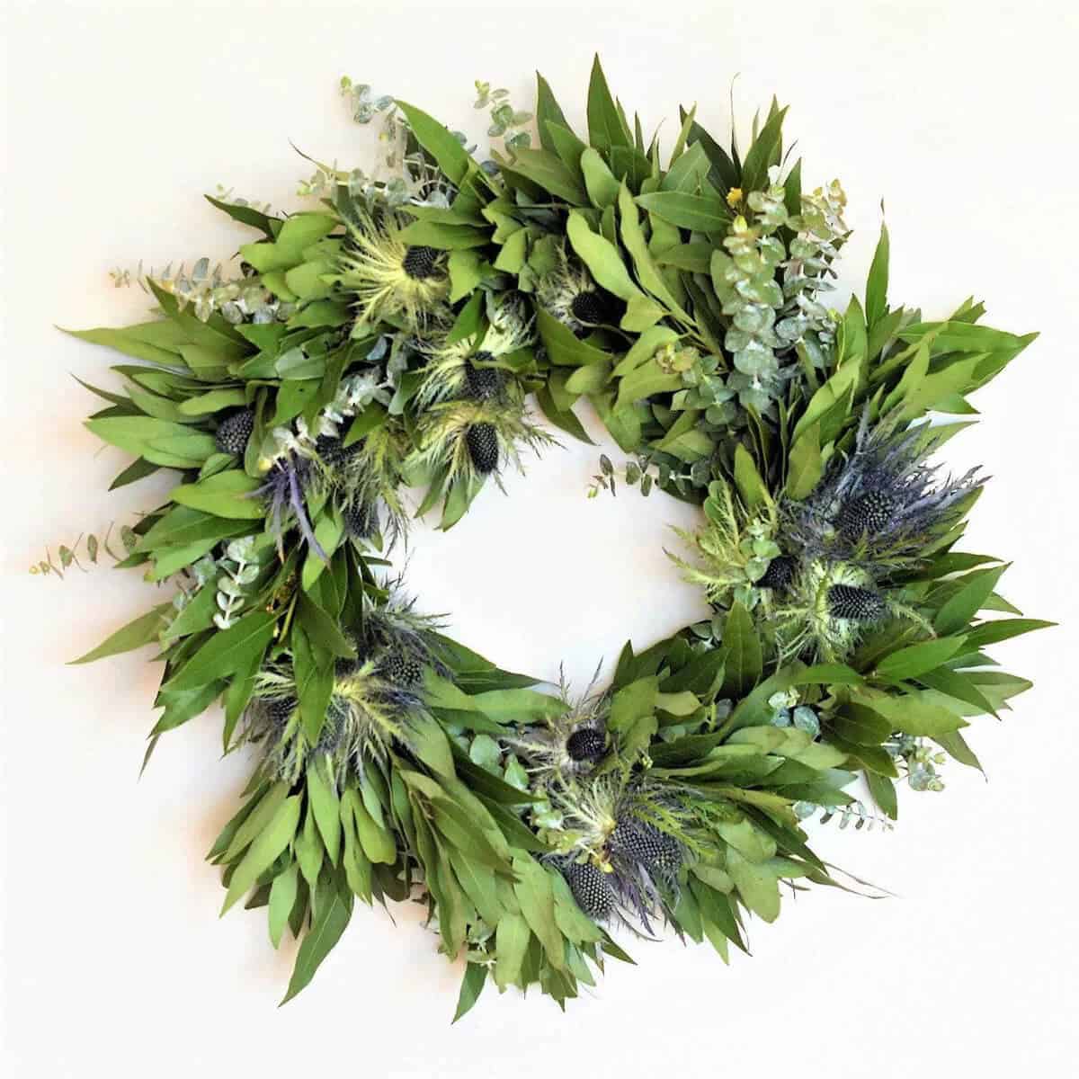 Green Tones Pinecone and Leaf Wreath