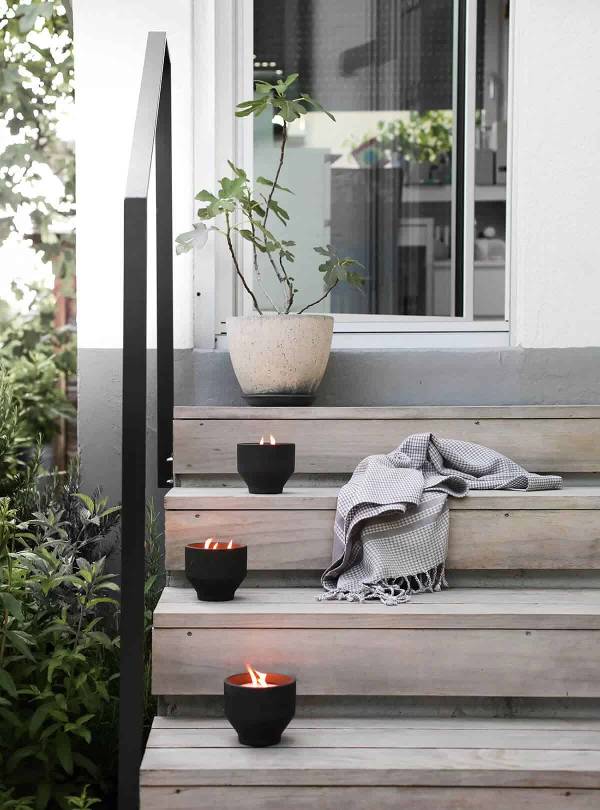 Matte Charcoal Black Low Profile Candle Basins