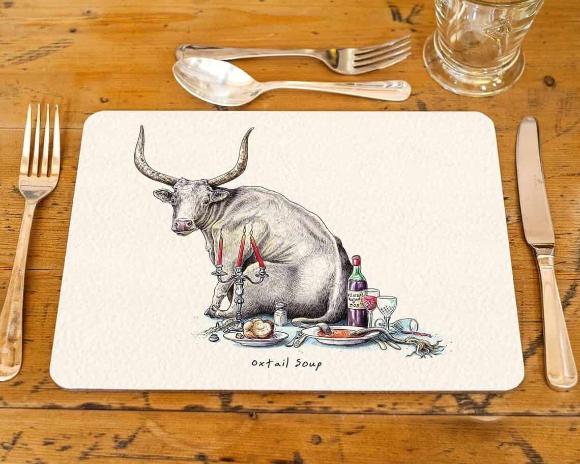 Fun “Oxtail Soup” Animal Theme Placemat