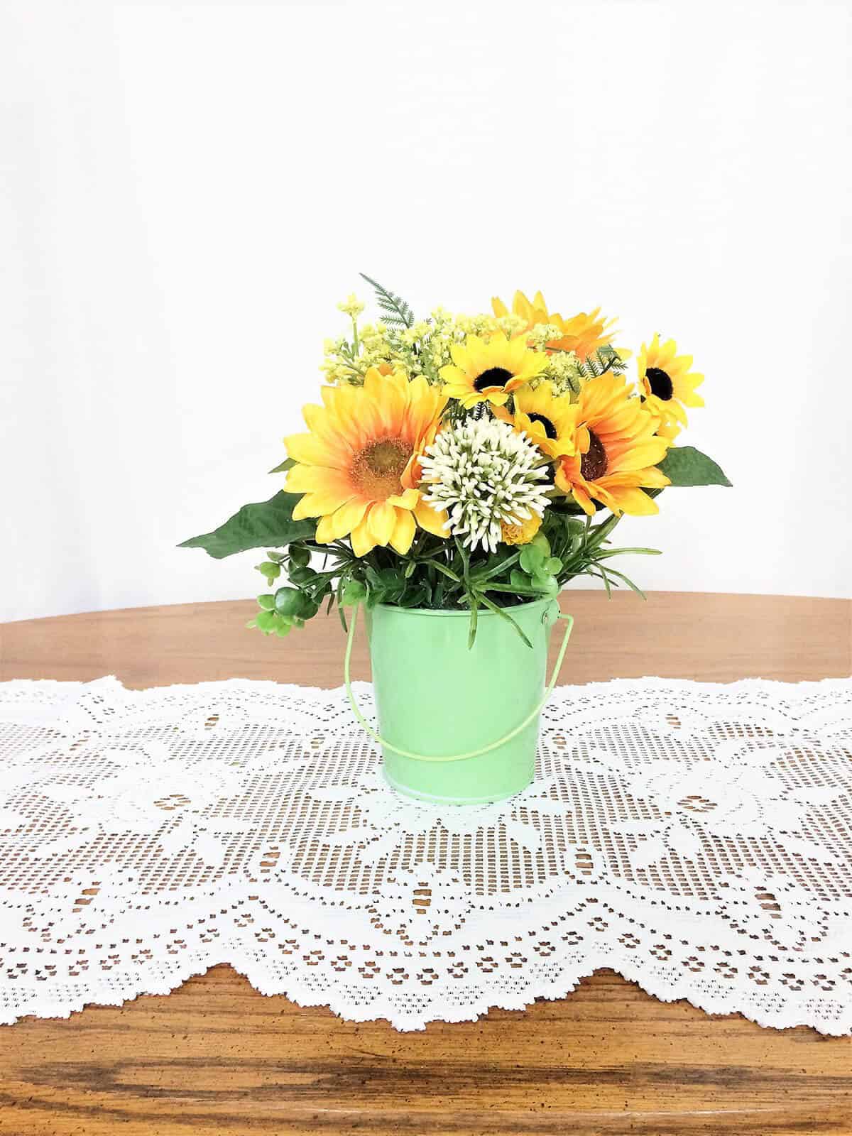 Silk Sunflower Centerpiece for Summer Décor