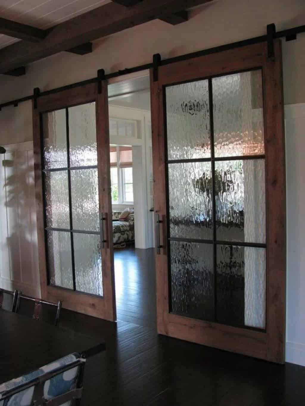 Running Water Glass Paneled Doors