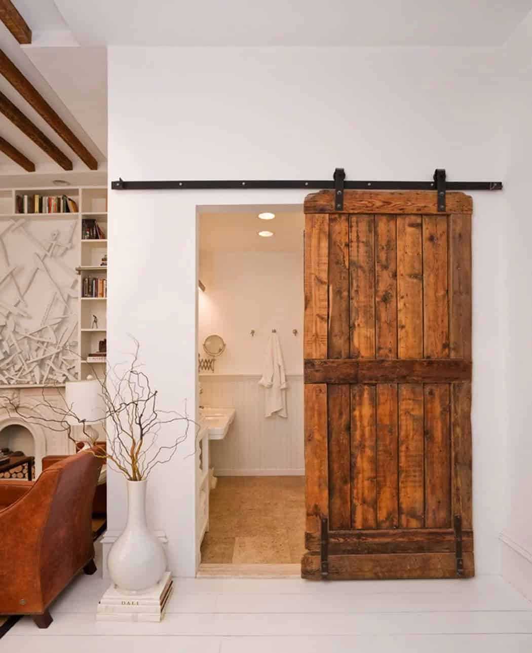 Rolling Barn Door with Black Iron Hardware