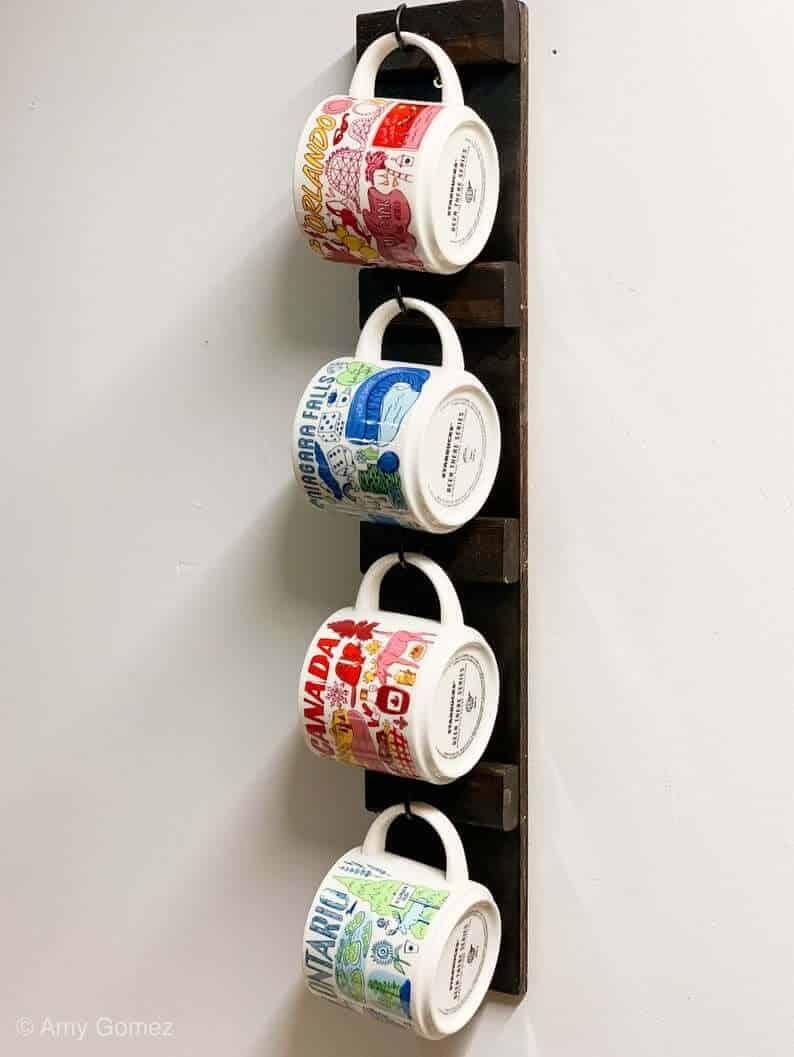 Wood Pallet Strip Coffee Mug Display