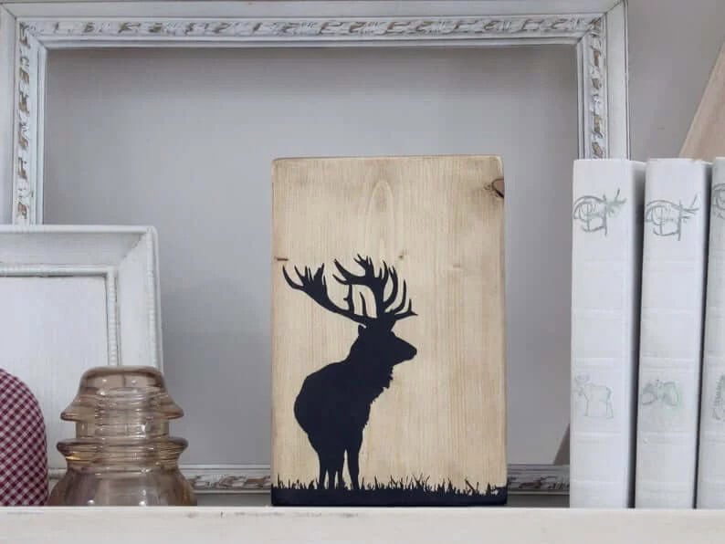 Handmade Wooden Elk Decorative Art