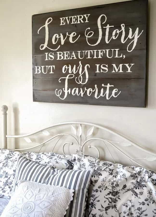 Hand-lettered Headboard Sign