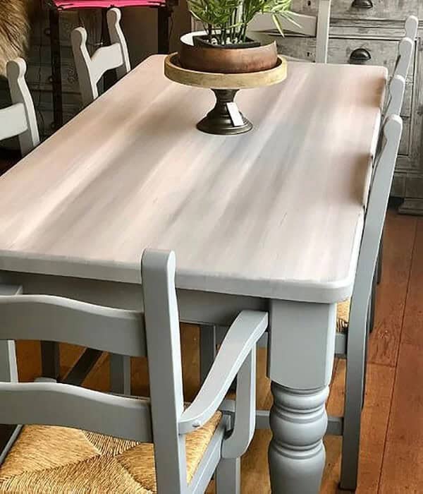 Orange Pine Farmhouse Dining Table Makeover