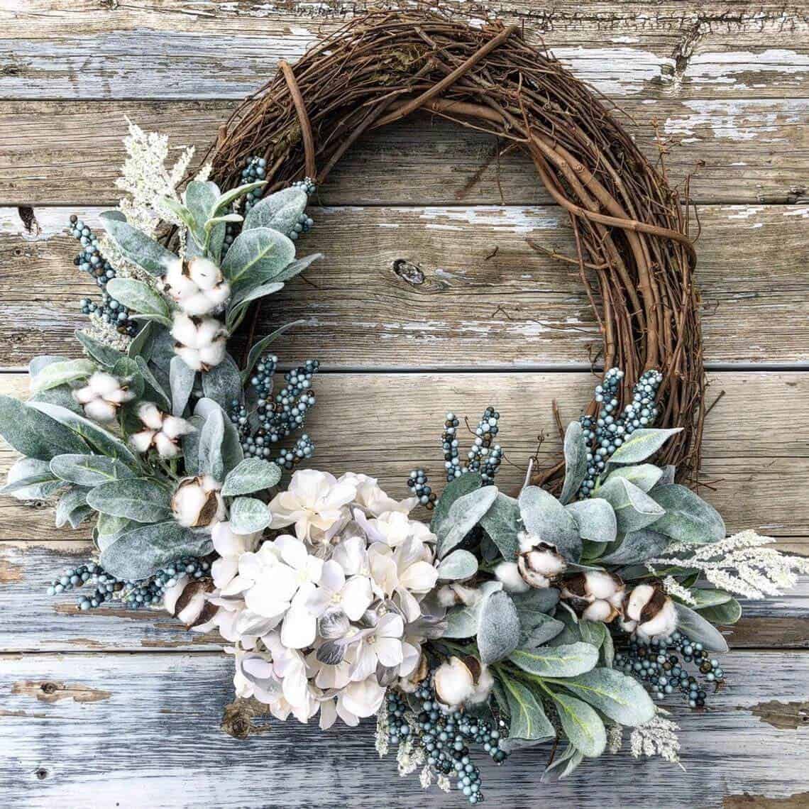 Beautiful Seafoam and Turquoise Grapevine Wreath