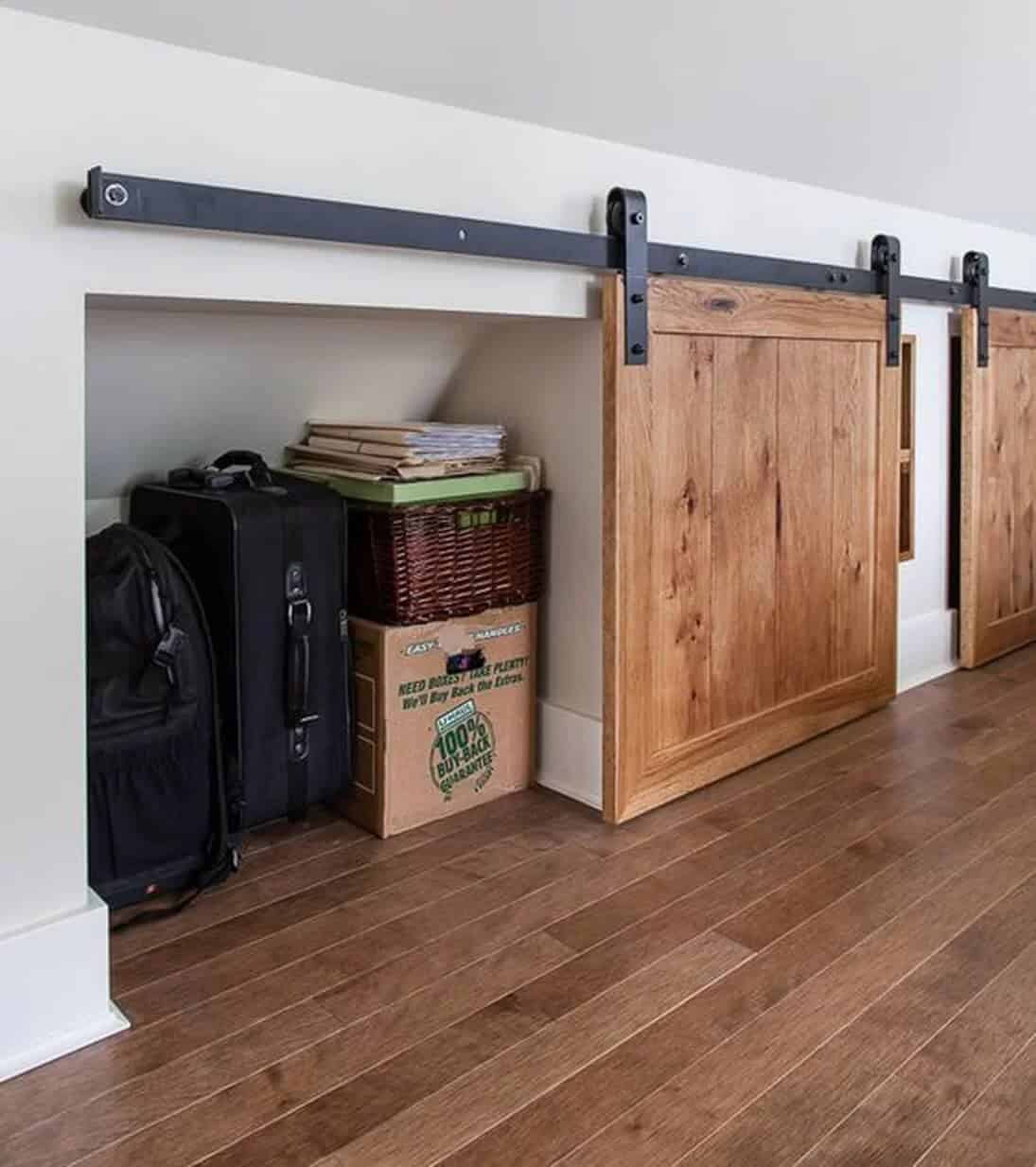 Sliding Barn Door Storage Nooks