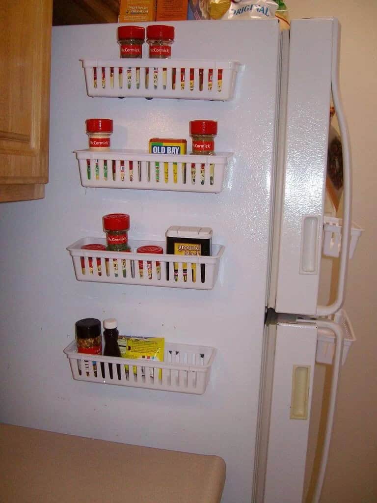 Magnetic Spice Racks on the Refrigerator