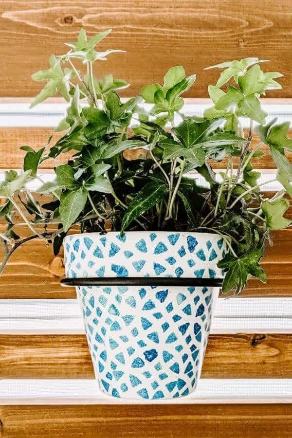 Stenciled Stain Glass Traditional Porch Planter