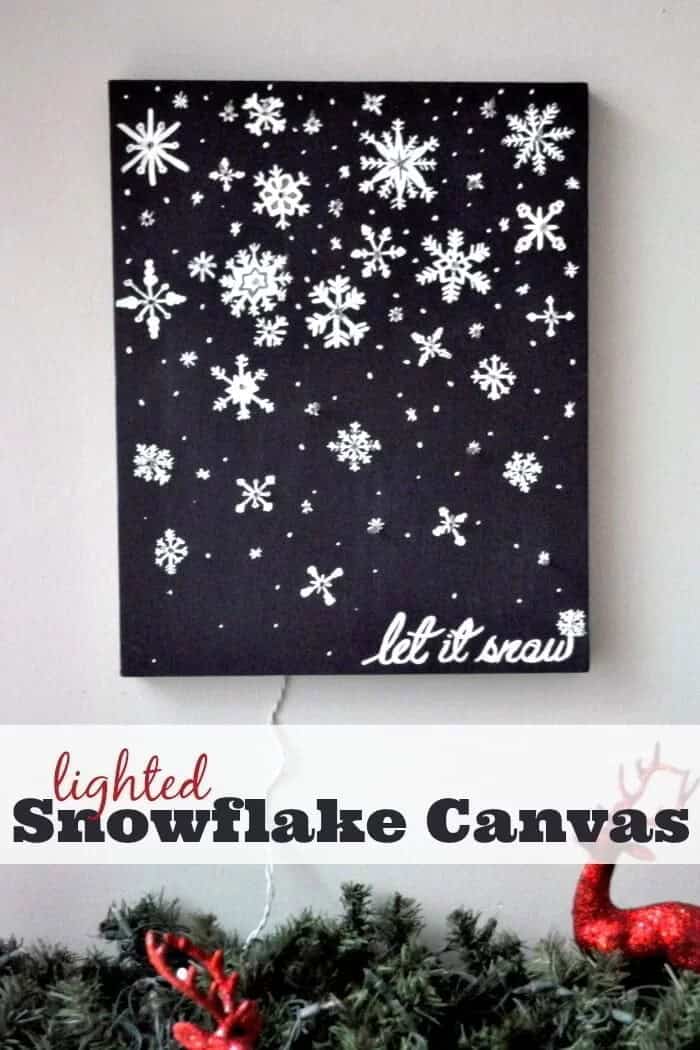 Lighted Snowflakes Canvas Wall Hanging