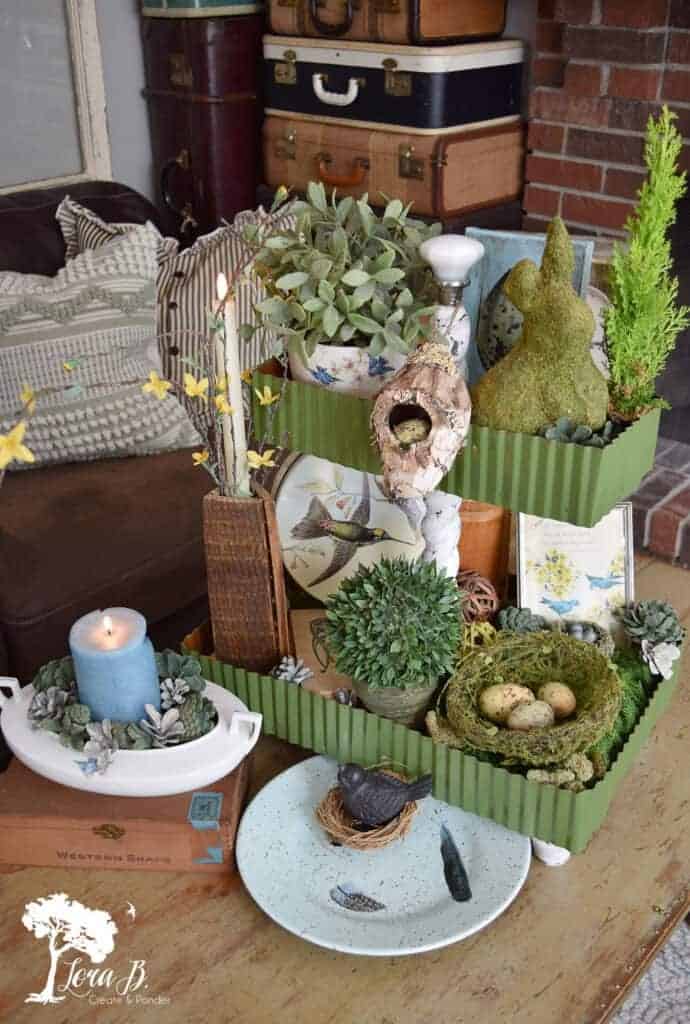 Bird Themed Springtime Table Centerpiece