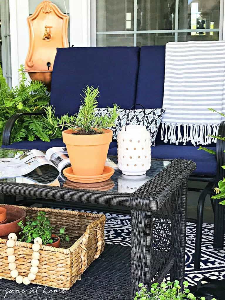 Verdant Green and Navy Porch Design