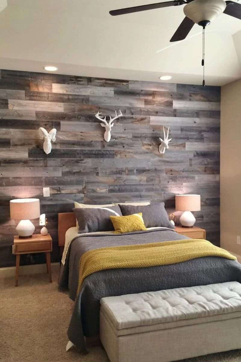 Patchwork Gray Stained Wood Wall