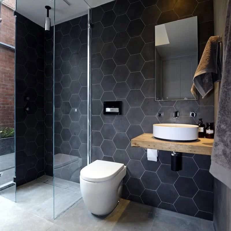 Black Honeycomb Wet Room Design