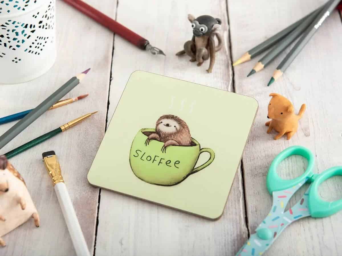 My Little Sloth Sloves Coaster Sitting