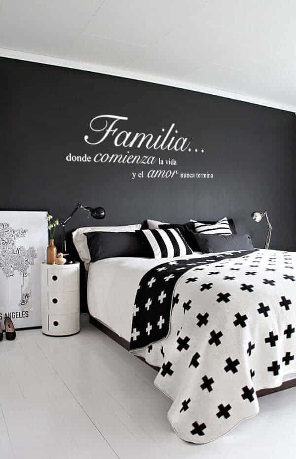 Familia Wall Art Black Bedroom Design Idea