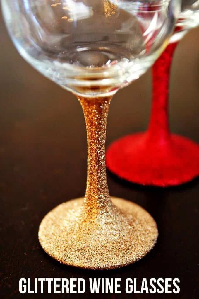 Glitter Stem Wine Glasses