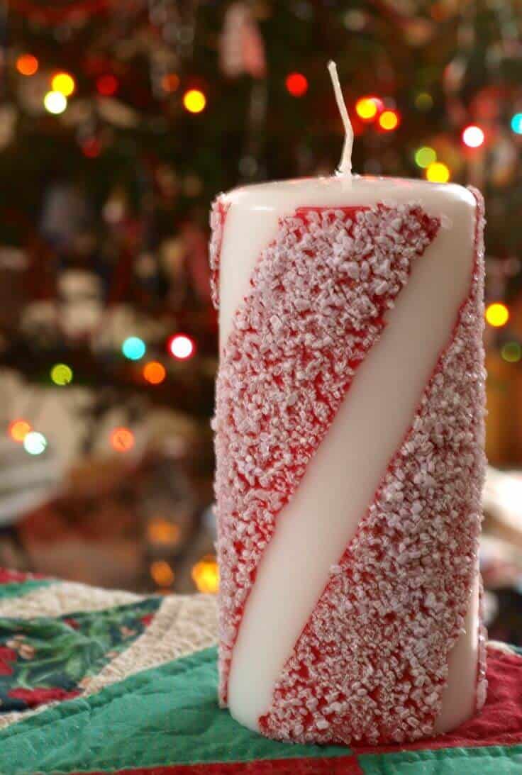 Snowy and Striped Scented Candles