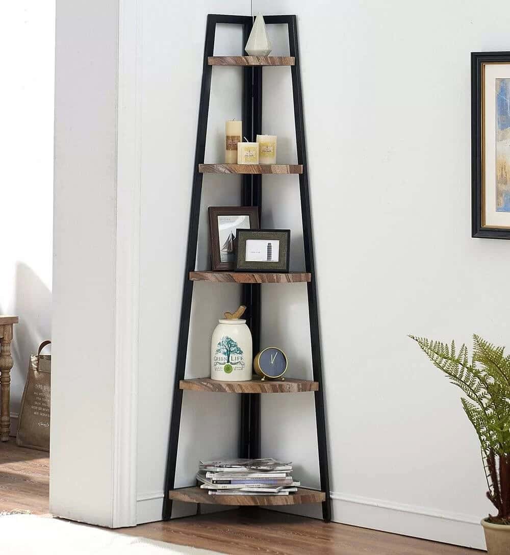 Sophisticated Ladder-Style Corner Shelf