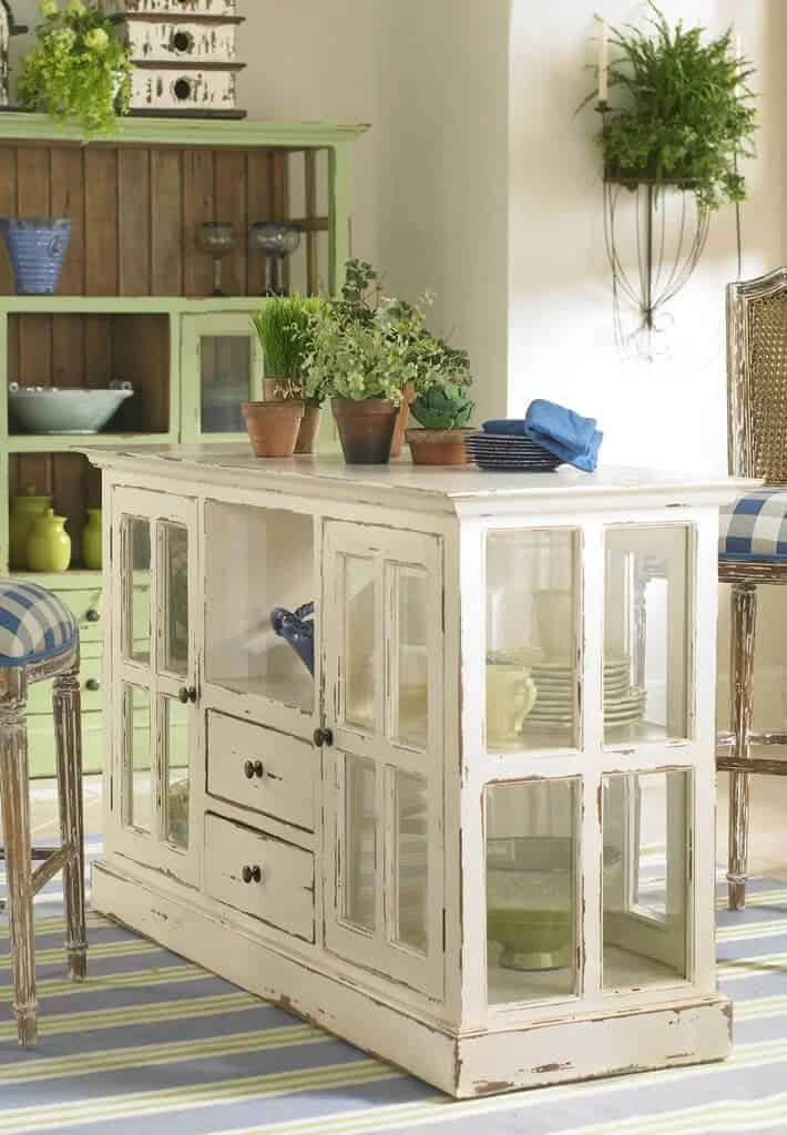 Old Frames Anchor A Kitchen Island