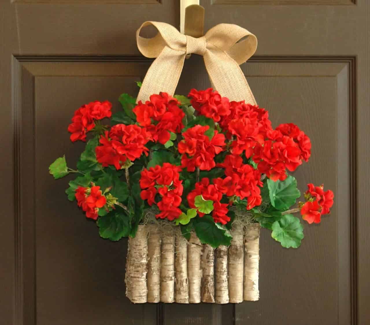 Summer Wreath Idea with Geraniums