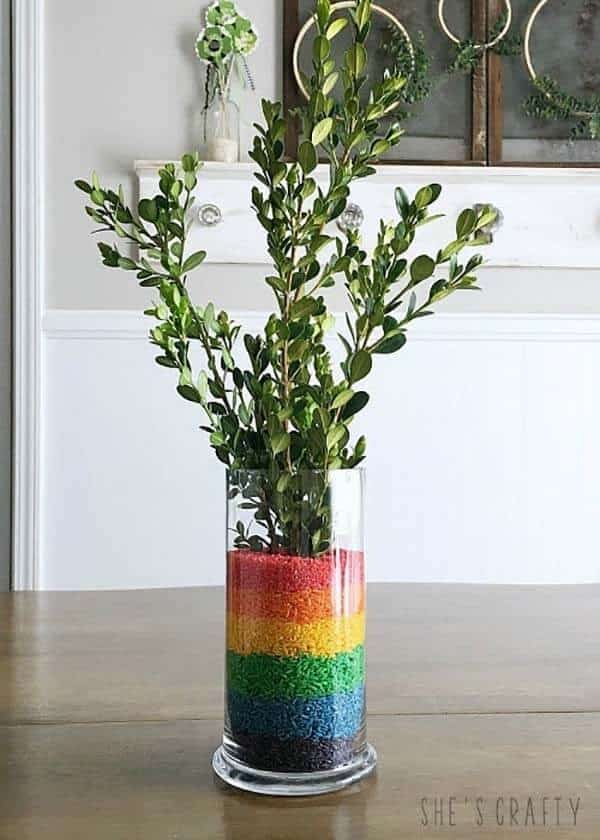 Fun Rainbow Rice Centerpiece Design