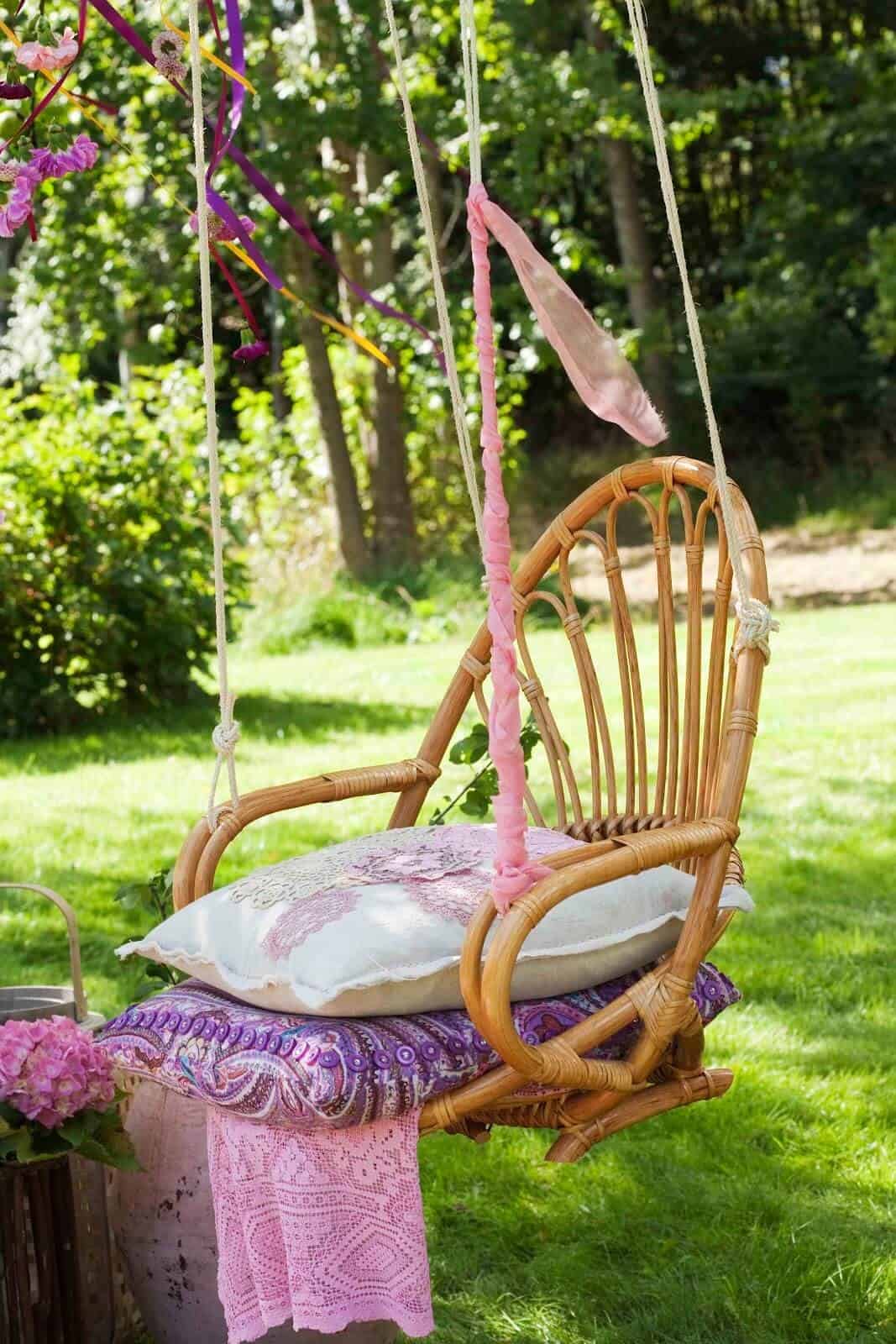 A Chair Swing with Plenty of Cushions