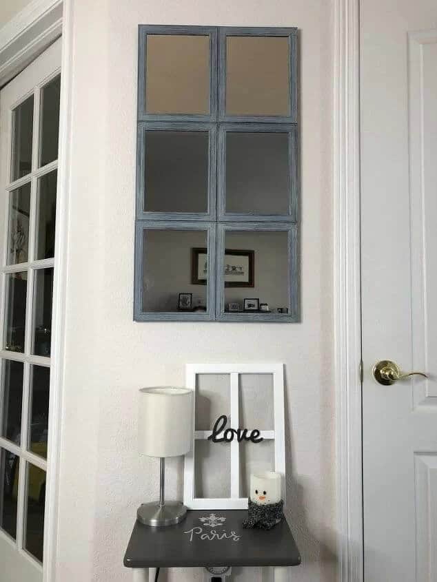 Pottery Barn Inspired Repurposed Mirror Design