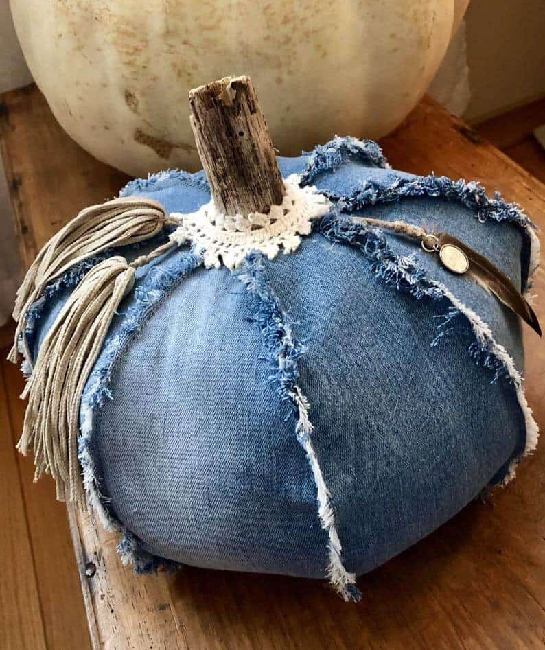 Southwestern Boho Style Denim Pumpkin